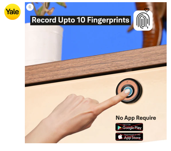 Yale Biometric Smart Premium Furniture Lock-Brown