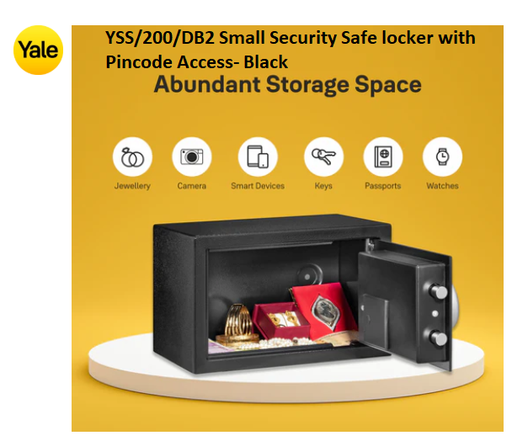 Yale YSS/200/DB2 Small Security Safe locker with Pincode Access- Black
